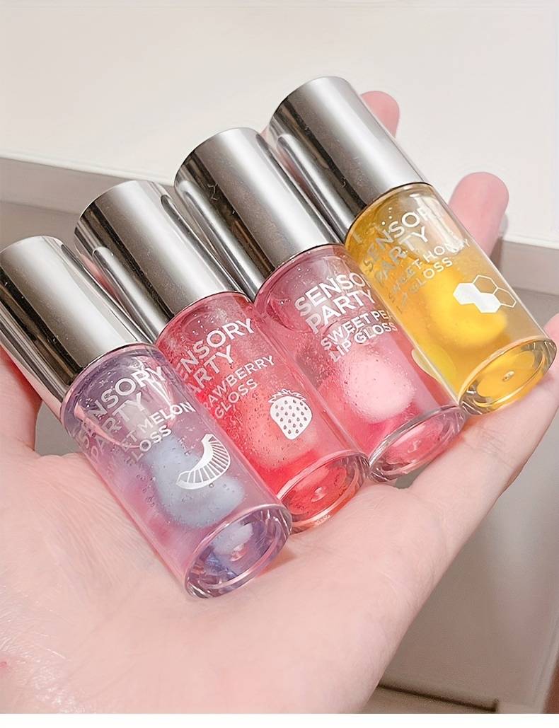 Strawberry Flavored Watery Crystal Clear Jelly Lip Oil Lip Gloss Fruity  Flavor Moisturizing And Diluting Lip Lines Jelly Lipstick Pouty Lip Lip  Gloss